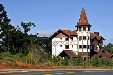 Typical colonial style building, Nova Petropolis, Rio Grande do Sul, Brazil, South America