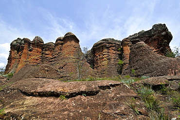 Intriguing sandstone formations, Vila Velha State Park, Ponta Grossa, Paranu, Brazil, South America