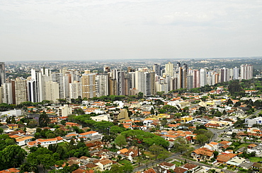 Aerial view of downtown Curitiba, Paranu, Brazil, South  America