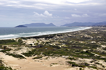 Dunes and Joaquina beach, Florianopolis, Santa Catarina, Brazil, South America