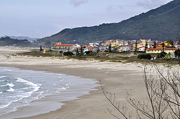 Vila Nova Beach and beachfront houses,  Imbituba, Santa Catarina, Brazil, South America