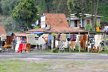 Road side shop selling leather goods, near Soledade on road BR-386, Rio Grande Sul, Brazil, South America