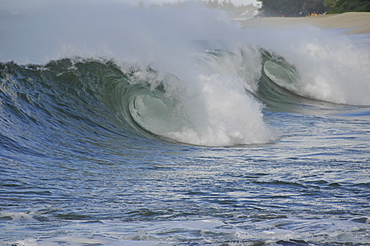 Waves crashing, Oahu, Hawaii, United States of America, Pacific