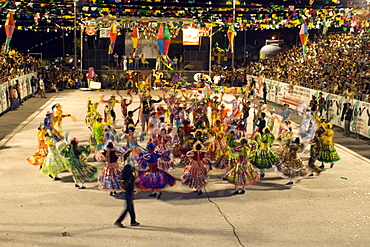 Quadrilha, typical street dance party from northeastern area, Quadrilhodromo de Parnaiba, Piaui, Brazil, South America