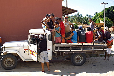 Truck used as public transportation, Tutoia, Maranhao, Brazil, South America