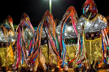 Bumba-meu-boi, traditional dance party celebrating the saints of June on the streets of Sao Luis, Maranhao, Brazil, South America