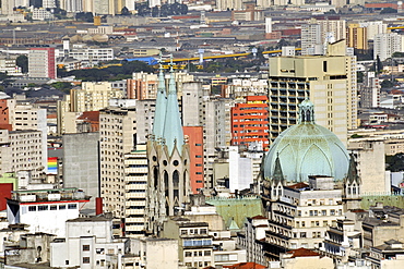 Se Cathedral, view from rooftop of Italia Building, Sao Paulo, Brazil, South America