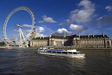 London Eye and Dali Museum on the River Thames, London, England, United Kingdom, Europe