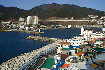 Entrance to Jangseunpo Bay, Geojedo Island, South Korea, Asia