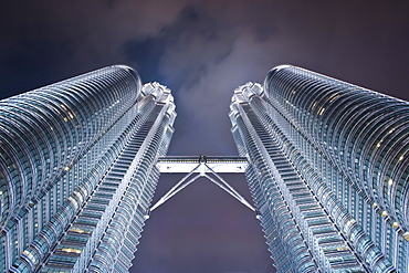 Petronas Towers at night.  Kuala Lumpur, Selangor, Malaysia, Asia