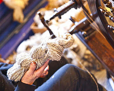 Traditional spinning wheel, Foula Island, Shetland Islands, Scotland, United Kingdom, Europe