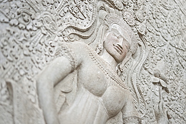 Stone relief carving, Angkor Wat, UNESCO World Heritage Site, Siem Reap, Cambodia, Indochina, Southeast Asia, Asia 