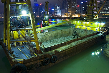 Hong Kong at night. Hong Kong Island, China