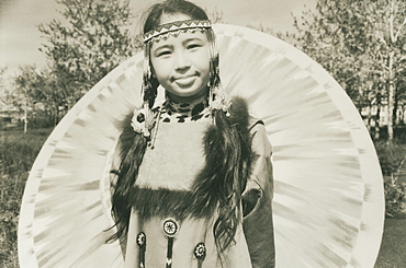 2008; Inuit young Female of Koryaks peoples in native clothes, Ossora Village (Koryakskiy Peninsular) Russia, Asia