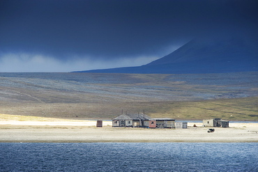 Reindeer Camp of the inuit Chukchis peoples, seasonaly used, Gabriel Bay (Bering Sea) Russia, Asia