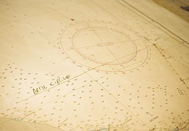 Arctic Cirle on board the Clipper Odyssey, map, charts,  Arctic Circle (Bering Sea)  Russia, Asia