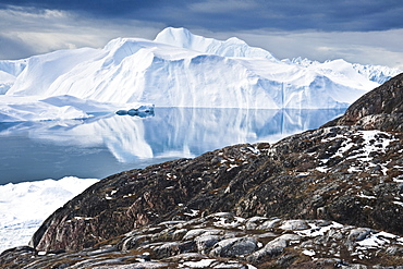 Icebergs, glacier, icefjord. Disko Bay, Ilulissat, Jakobshavn, Qaasuitsup, Greenland (Denmark), North America