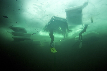 freedivers in the Oslo Ice Challenge 2009. Oslo, Norway