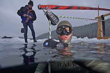 Gillieume Nery world record holder  warms up during  the Oslo Ice Challenge 2009. Oslo, Norway