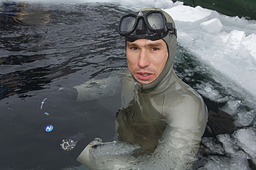 Gillieume Nery world record holder and Champion during the Oslo Ice Challenge 2009. Oslo, Norway