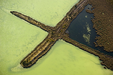 Aerial view of China Clay pits in Cornwall. Uk England