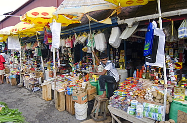 Grocery stalls in Stabroek Market, Georgetown, Guyana, South America