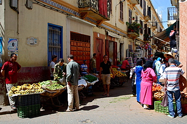 Street market in the Medina or old city of Tangier, Morocco, North Africa, Africa