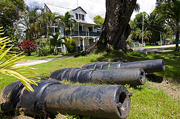 Officers house in the old garrison near the confluence of the Suriname and Commewijne Rivers, Paramaribo, Suriname, South America