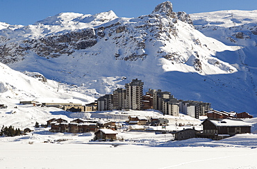 Val Claret, highest village in Tignes, Savoie, Rhone-Alpes, French Alps, France, Europe