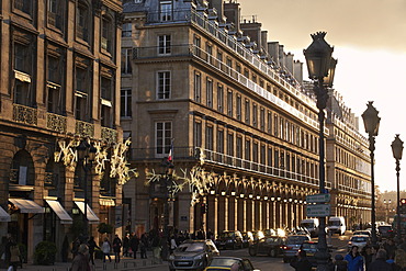 Sunset on Rue de la Paix, Paris, France, Europe