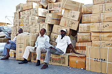 Free-trade port Dubai Creek, goods ranging from chewing gum to car tyres, Dubai, United Arab Emirates, Middle East