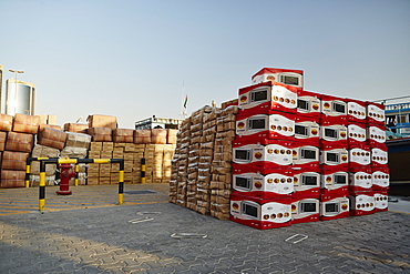 Free-trade port Dubai Creek, goods ranging from chewing gum to car tyres, Dubai, United Arab Emirates, Middle East