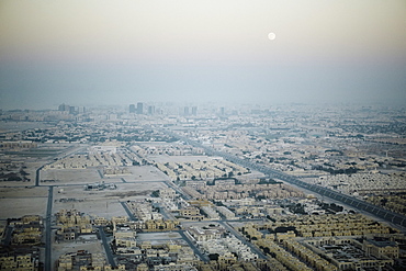 Aerial view of Doha from the Aspire Tower viewing platform, Doha, Qatar, Middle East