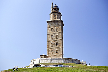 Hercules Tower, oldest Roman lighthouse in use today, UNESCO World Heritage Site, A Corun±a, Galicia, Spain, Europe