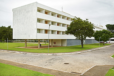 Brasilia Palace Hotel, one of the first buildings completed in the city, designed by Oscar Niemeyer, and re-built in 2006, Brasilia, UNESCO World Heritage Site, Brazil, South America