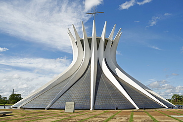 Metropolitan Cathedral designed by Oscar Niemeyer in 1959, Brasilia, UNESCO World Heritage Site, Brazil, South America