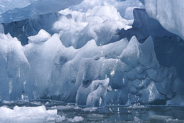 Detail of a very unusual iceberg calved from the Sawyer Glacier in Tracy Arm in southeast Alaska, USA.