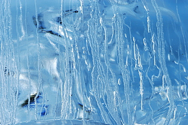 Iceberg detail in and around the Antarctic Peninsula during the summer months. More icebergs are being created as global warming is causing the breakup of major ice sheets.