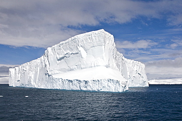 Iceberg detail in and around the Antarctic Peninsula during the summer months. More icebergs are being created as global warming is causing the breakup of major ice shelves and glaciers.