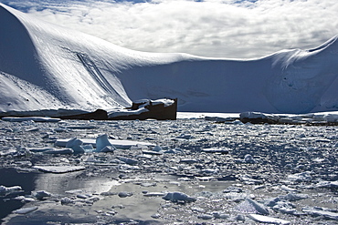 A view of the wreck of the Norwegian whaler Gubernor on the west side of the Antarctic Peninsula.