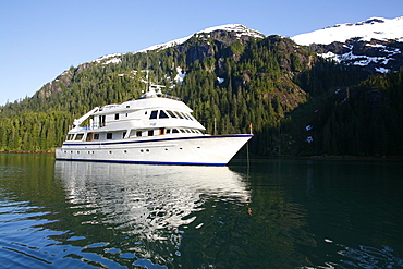 The American Safari Cruises yacht Safari Spirit operating in Southeast Alaska, USA. Pacific Ocean.