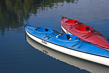 Kayaking in Red Bluff Bay on Baranof Island in Southeast Alaska, USA. Pacific Ocean. Kayak property release is DB051905.