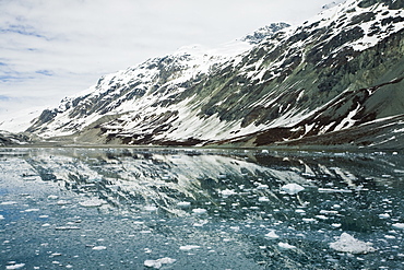 Views of Grand Pacific glacier in Glacier Bay National Park, southeast Alaska, USA. Pacific Ocean.