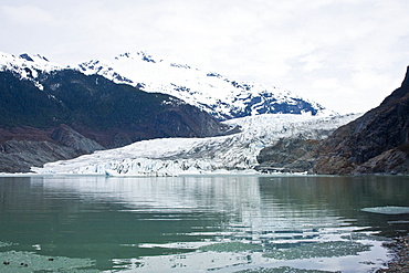 Views of Mendenhall Glacier just outside Juneau, southeast Alaska, USA. This glacier is receeding at an alarming rate, probably due to climate change.