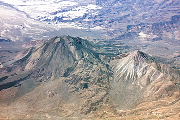 Aerial view of the Tres Virgenes National Park, Baja California Norte, Mexico