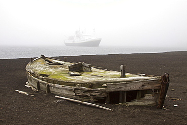 Views of Deception Island, an island in the South Shetland Islands off the Antarctic Peninsula