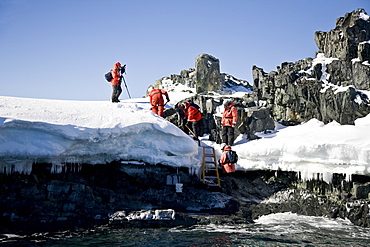 Natural history staff from the Lindblad Expedition ship National Geographic Endeavour doing various things in and around the Antarctic Peninsula