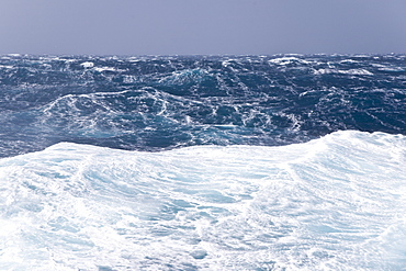 Views of rough seas in the Bransfield Strait between the South Shetland Islands and Antarctic Peninsula