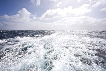 Views of rough seas in the Bransfield Strait between the South Shetland Islands and Antarctic Peninsula