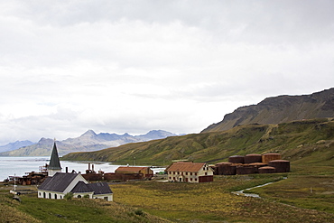 Views of Grytviken (Swedish for 'Pot Cove'), the principal settlement in the United Kingdom territory of South Georgia in the South Atlantic